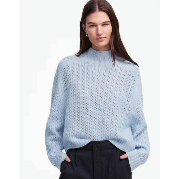 Madewell Sweaters - Madewell Pointelle-Stitch Mockneck Sweater In Heather Pale Dawn Size XS